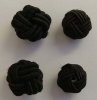 Fabric Chinese Knot Beads Buttons 2 Sizes Black